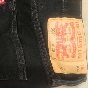 Levi 501, black button-fly 29x32 jeans